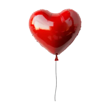 a red heart balloon on a white background