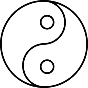a black and white yin symbol