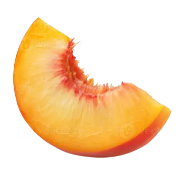 a slice of an orange fruit on a white background