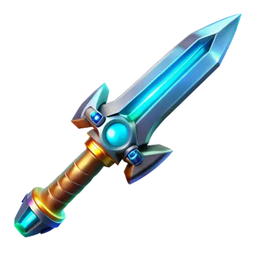 an image of a blue and gold sword