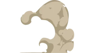 the letter c is made up of brown and white shapes
