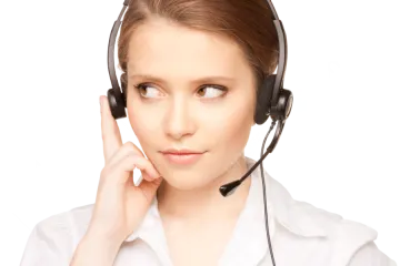 a woman wearing a headset