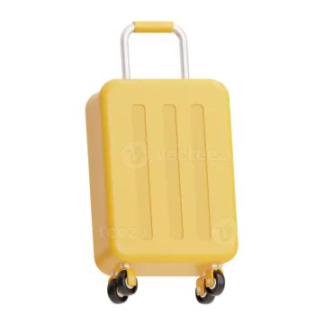a yellow suitcase with wheels