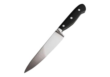 a black and white knife on a white background