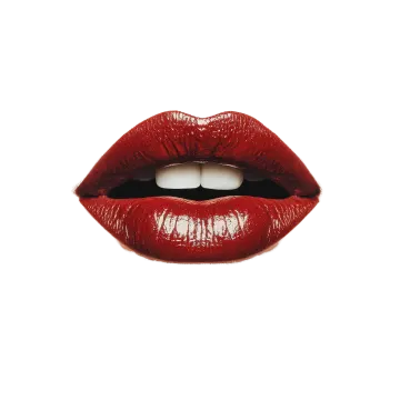 a close up of a red lipstick