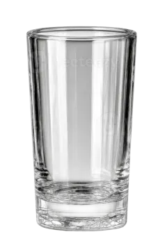 a shot glass on a white background