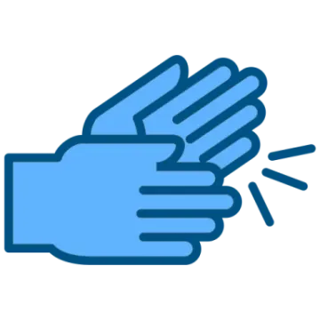 a pair of blue gloves on a white background