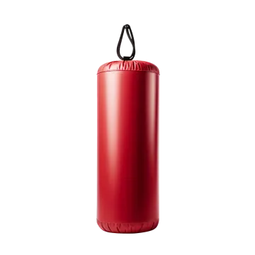 a red punching bag on a white background