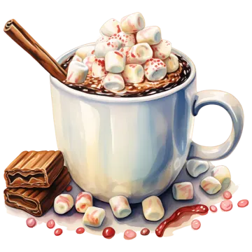 a cup filled with hot chocolate and marsh