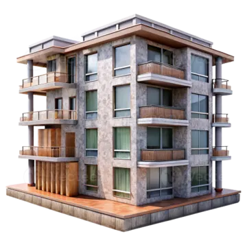 a 3d rendering of an apartment building