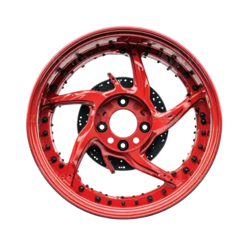 a red wheel on a white background