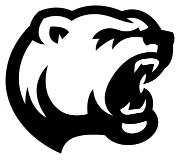 a black and white silhouette of a bear