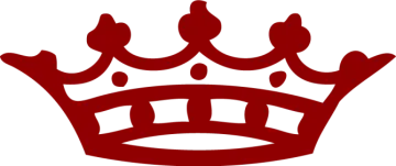 a red crown on a white background