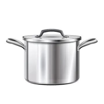 a stainless pot on a white background