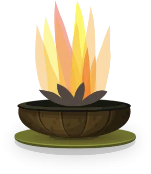 a bowl with fire in it