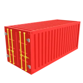 a red shipping container