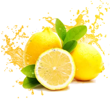 two lemons with a splash of orange juice