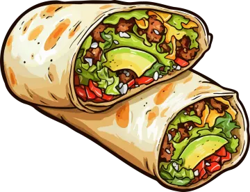 two burrs filled with meat and vegetables