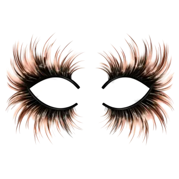 a pair of eyelashes on a white background