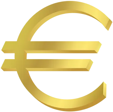 a gold euro symbol