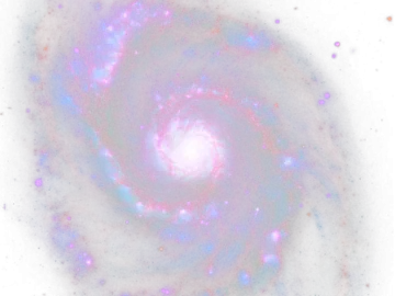 a spiral galaxy is seen in this image
