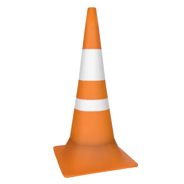 a traffic cone on a white background