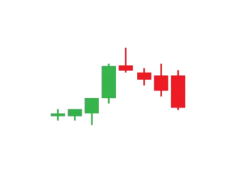 a red and green indicator on a white background