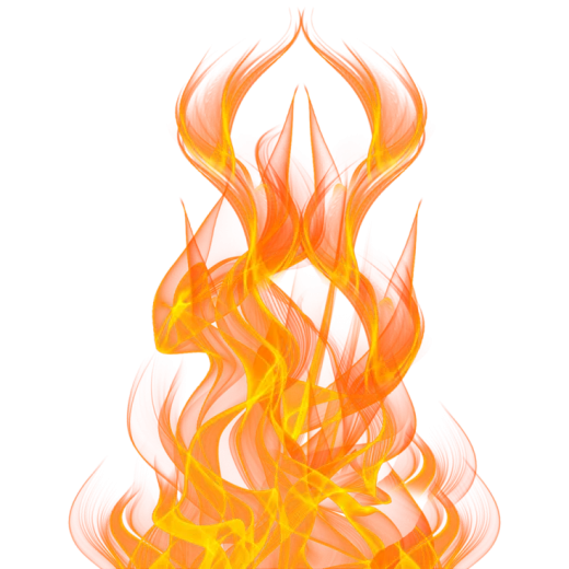 a burning flame on a white background