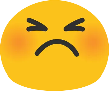 a yellow smiley face with an angry expression