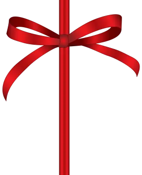 a red ribbon on a white background