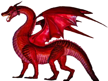 a red dragon on a white background