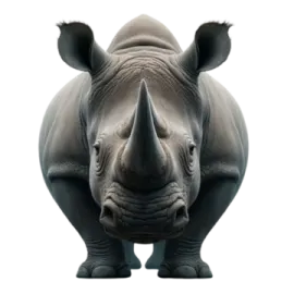 a white rhino is shown in this image