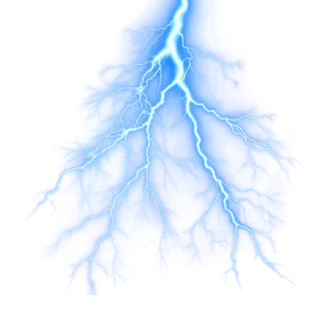 a lightning bolt on a white background