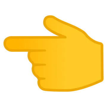 a yellow hand pointing at the viewer