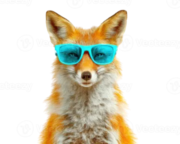 a close up of a fox wearing sunglasses
