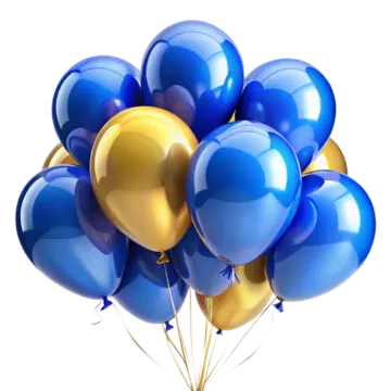 blue and gold balloons