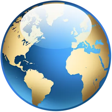 a blue and gold globe