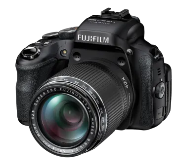 a black camera with a lens on it