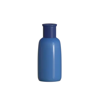a blue plastic bottle on a white background