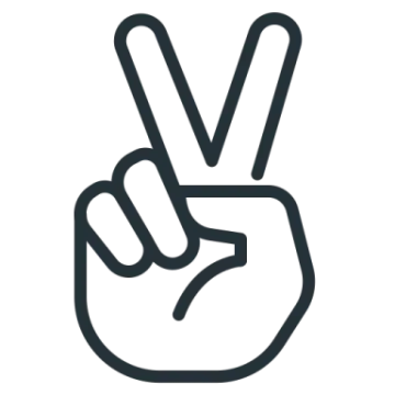 a peace sign in black and white