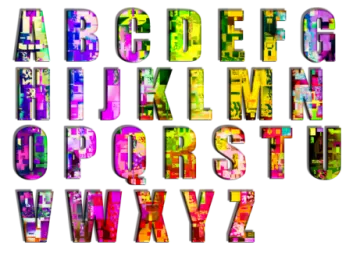 a set of colorful alphabet letters