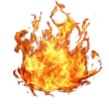 a fire on a white background