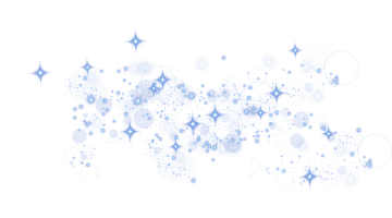 a white background with blue circles and stars