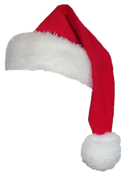 a red and white santa hat on a white background