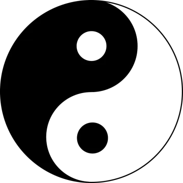 the yin symbol in black and white