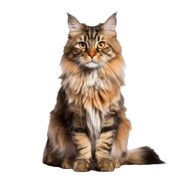 a long haired cat sitting on the floor