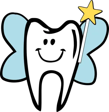 a tooth with a star on it