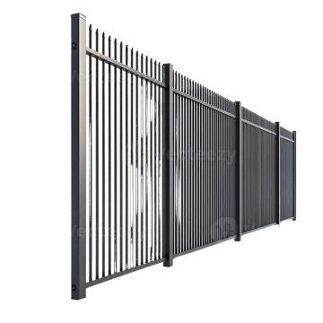 a black steel fence on a white background