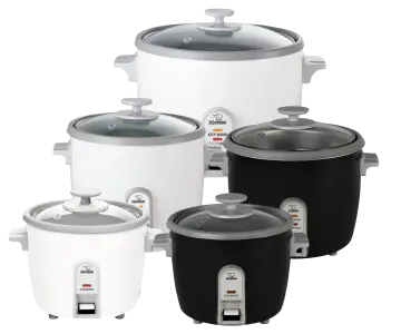 a set of three rice cookers