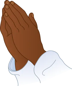 a person praying with their hands together